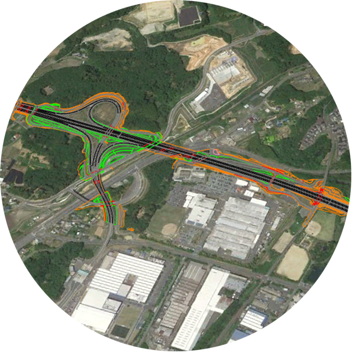 地図に書き込まれた図面